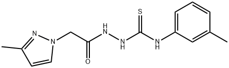 N-(3-methylphenyl)-2-[(3-methyl-1H-pyrazol-1-yl)acetyl]hydrazinecarbothioamide Struktur