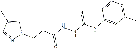 N-(3-methylphenyl)-2-[3-(4-methyl-1H-pyrazol-1-yl)propanoyl]hydrazinecarbothioamide Struktur