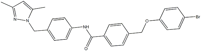 4-[(4-bromophenoxy)methyl]-N-{4-[(3,5-dimethyl-1H-pyrazol-1-yl)methyl]phenyl}benzamide Struktur