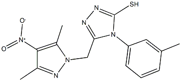 3-({4-nitro-3,5-dimethyl-1H-pyrazol-1-yl}methyl)-4-(3-methylphenyl)-5-sulfanyl-4H-1,2,4-triazole Struktur