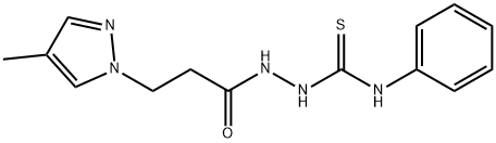 2-[3-(4-methyl-1H-pyrazol-1-yl)propanoyl]-N-phenylhydrazinecarbothioamide Struktur