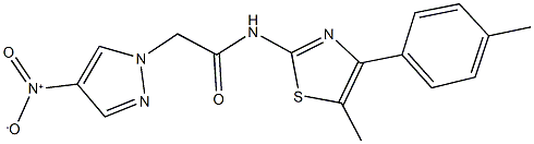 2-{4-nitro-1H-pyrazol-1-yl}-N-[5-methyl-4-(4-methylphenyl)-1,3-thiazol-2-yl]acetamide Struktur