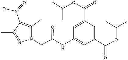 diisopropyl 5-[({4-nitro-3,5-dimethyl-1H-pyrazol-1-yl}acetyl)amino]isophthalate Struktur