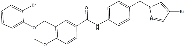 3-[(2-bromophenoxy)methyl]-N-{4-[(4-bromo-1H-pyrazol-1-yl)methyl]phenyl}-4-methoxybenzamide Struktur