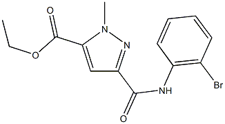 ethyl 3-[(2-bromoanilino)carbonyl]-1-methyl-1H-pyrazole-5-carboxylate Struktur