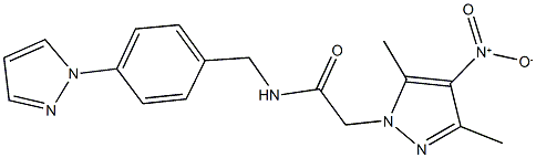 2-{4-nitro-3,5-dimethyl-1H-pyrazol-1-yl}-N-[4-(1H-pyrazol-1-yl)benzyl]acetamide Struktur