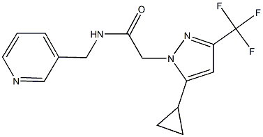 2-[5-cyclopropyl-3-(trifluoromethyl)-1H-pyrazol-1-yl]-N-(3-pyridinylmethyl)acetamide Struktur