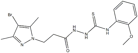 2-[3-(4-bromo-3,5-dimethyl-1H-pyrazol-1-yl)propanoyl]-N-(2-methoxyphenyl)hydrazinecarbothioamide Struktur