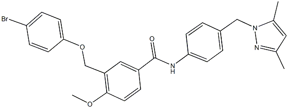 3-[(4-bromophenoxy)methyl]-N-{4-[(3,5-dimethyl-1H-pyrazol-1-yl)methyl]phenyl}-4-methoxybenzamide Struktur