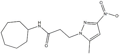 N-cycloheptyl-3-{3-nitro-5-methyl-1H-pyrazol-1-yl}propanamide Struktur