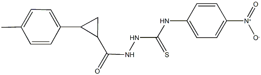 N-{4-nitrophenyl}-2-{[2-(4-methylphenyl)cyclopropyl]carbonyl}hydrazinecarbothioamide Struktur