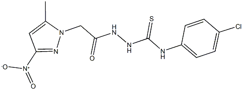 N-(4-chlorophenyl)-2-({3-nitro-5-methyl-1H-pyrazol-1-yl}acetyl)hydrazinecarbothioamide Struktur