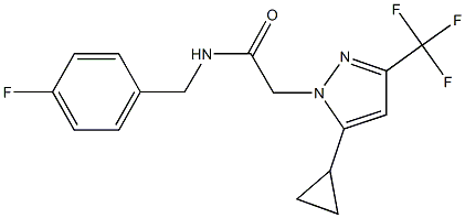 2-[5-cyclopropyl-3-(trifluoromethyl)-1H-pyrazol-1-yl]-N-(4-fluorobenzyl)acetamide Struktur