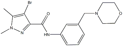 4-bromo-1,5-dimethyl-N-[3-(4-morpholinylmethyl)phenyl]-1H-pyrazole-3-carboxamide Struktur