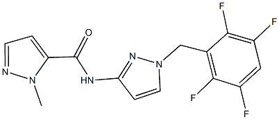 1-methyl-N-[1-(2,3,5,6-tetrafluorobenzyl)-1H-pyrazol-3-yl]-1H-pyrazole-5-carboxamide Struktur