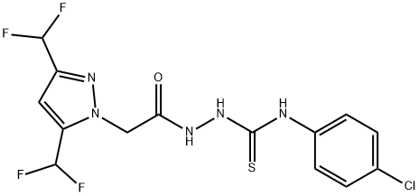 2-{[3,5-bis(difluoromethyl)-1H-pyrazol-1-yl]acetyl}-N-(4-chlorophenyl)hydrazinecarbothioamide Struktur