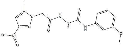 2-({3-nitro-5-methyl-1H-pyrazol-1-yl}acetyl)-N-(3-methoxyphenyl)hydrazinecarbothioamide Struktur