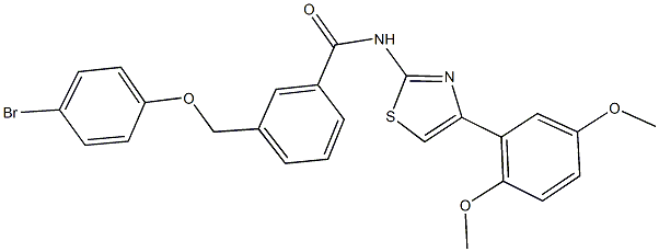 3-[(4-bromophenoxy)methyl]-N-[4-(2,5-dimethoxyphenyl)-1,3-thiazol-2-yl]benzamide Struktur