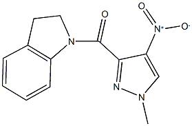 1-({4-nitro-1-methyl-1H-pyrazol-3-yl}carbonyl)indoline Struktur