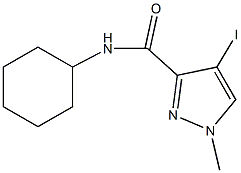 N-cyclohexyl-4-iodo-1-methyl-1H-pyrazole-3-carboxamide Struktur