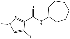 N-cycloheptyl-4-iodo-1-methyl-1H-pyrazole-3-carboxamide Struktur