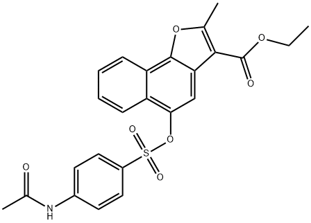 ethyl 5-({[4-(acetylamino)phenyl]sulfonyl}oxy)-2-methylnaphtho[1,2-b]furan-3-carboxylate Struktur