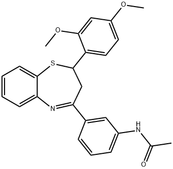 N-{3-[2-(2,4-dimethoxyphenyl)-2,3-dihydro-1,5-benzothiazepin-4-yl]phenyl}acetamide Struktur