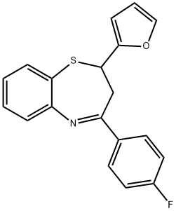 4-(4-fluorophenyl)-2-(2-furyl)-2,3-dihydro-1,5-benzothiazepine Struktur