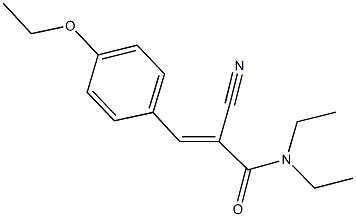 2-cyano-3-(4-ethoxyphenyl)-N,N-diethylacrylamide Struktur