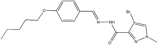 4-bromo-1-methyl-N'-[4-(pentyloxy)benzylidene]-1H-pyrazole-3-carbohydrazide Struktur