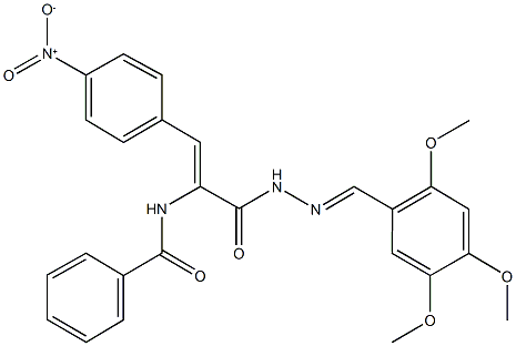 N-(2-{4-nitrophenyl}-1-{[2-(2,4,5-trimethoxybenzylidene)hydrazino]carbonyl}vinyl)benzamide Struktur