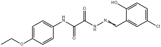 2-[2-(5-chloro-2-hydroxybenzylidene)hydrazino]-N-(4-ethoxyphenyl)-2-oxoacetamide Struktur