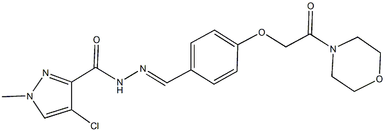 4-chloro-1-methyl-N'-{4-[2-(4-morpholinyl)-2-oxoethoxy]benzylidene}-1H-pyrazole-3-carbohydrazide Struktur