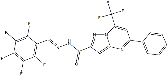 N'-(2,3,4,5,6-pentafluorobenzylidene)-5-phenyl-7-(trifluoromethyl)pyrazolo[1,5-a]pyrimidine-2-carbohydrazide Struktur