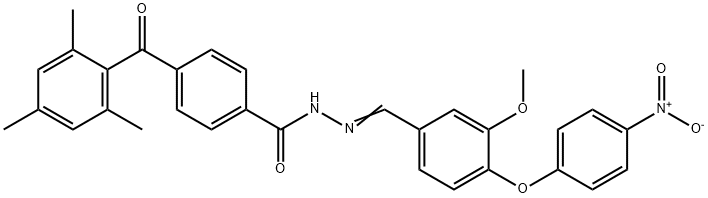 N'-(4-{4-nitrophenoxy}-3-methoxybenzylidene)-4-(mesitylcarbonyl)benzohydrazide Struktur