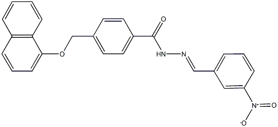 N'-{3-nitrobenzylidene}-4-[(1-naphthyloxy)methyl]benzohydrazide Struktur