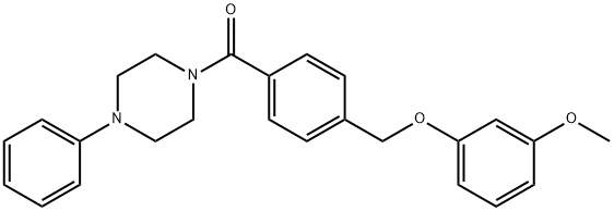 1-{4-[(3-methoxyphenoxy)methyl]benzoyl}-4-phenylpiperazine Struktur