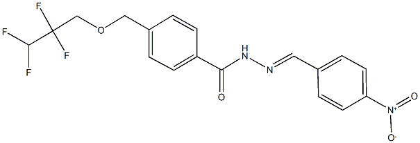 N'-{4-nitrobenzylidene}-4-[(2,2,3,3-tetrafluoropropoxy)methyl]benzohydrazide Struktur