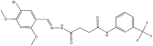 4-[2-(5-bromo-2,4-dimethoxybenzylidene)hydrazino]-4-oxo-N-[3-(trifluoromethyl)phenyl]butanamide Struktur