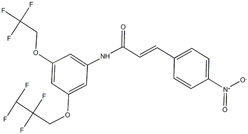 3-{4-nitrophenyl}-N-[3-(2,2,3,3-tetrafluoropropoxy)-5-(2,2,2-trifluoroethoxy)phenyl]acrylamide Struktur