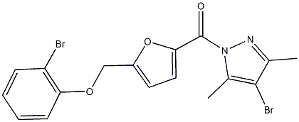 {5-[(4-bromo-3,5-dimethyl-1H-pyrazol-1-yl)carbonyl]-2-furyl}methyl 2-bromophenyl ether Struktur