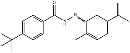 4-tert-butyl-N'-(5-isopropenyl-2-methyl-2-cyclohexen-1-ylidene)benzohydrazide Struktur