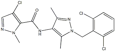 4-chloro-N-[1-(2,6-dichlorobenzyl)-3,5-dimethyl-1H-pyrazol-4-yl]-1-methyl-1H-pyrazole-5-carboxamide Struktur