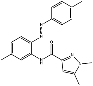 1,5-dimethyl-N-{5-methyl-2-[(4-methylphenyl)diazenyl]phenyl}-1H-pyrazole-3-carboxamide Struktur