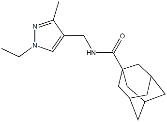 N-[(1-ethyl-3-methyl-1H-pyrazol-4-yl)methyl]-1-adamantanecarboxamide Struktur