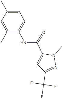 N-(2,4-dimethylphenyl)-1-methyl-3-(trifluoromethyl)-1H-pyrazole-5-carboxamide Struktur