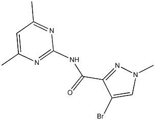 4-bromo-N-(4,6-dimethylpyrimidin-2-yl)-1-methyl-1H-pyrazole-3-carboxamide Struktur