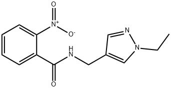 N-[(1-ethyl-1H-pyrazol-4-yl)methyl]-2-nitrobenzamide Struktur