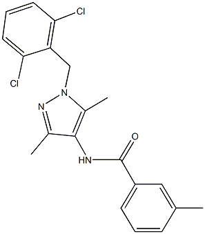 N-[1-(2,6-dichlorobenzyl)-3,5-dimethyl-1H-pyrazol-4-yl]-3-methylbenzamide Struktur