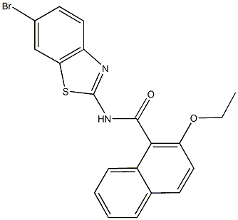 N-(6-bromo-1,3-benzothiazol-2-yl)-2-ethoxy-1-naphthamide Struktur